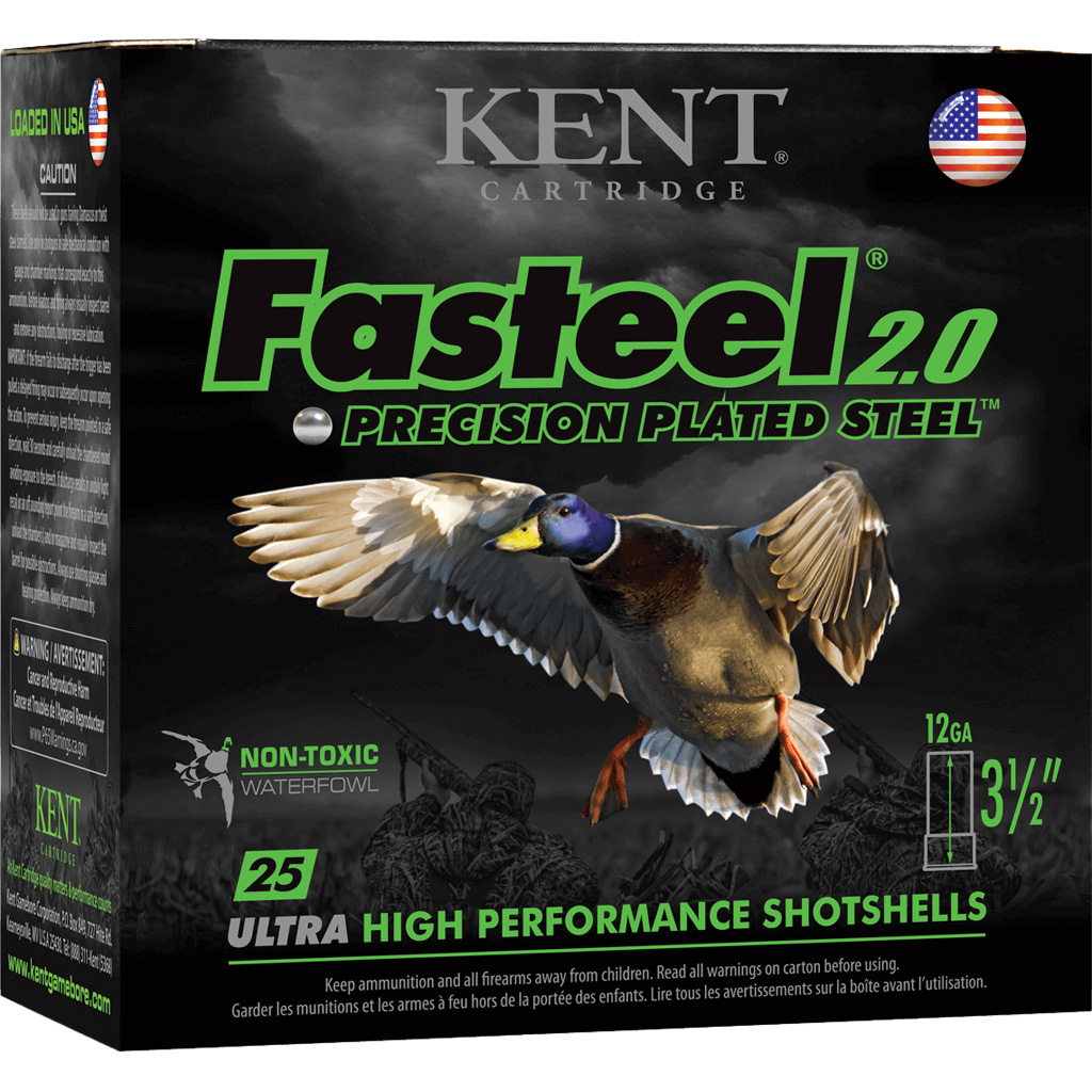 Kent Fasteel Precision Plated Steel BB 12 Gauge 1-1/2 Oz 3.5 In t Fasteel Precision Plated Steel BB 12 Gauge 1-1/2 Oz 3.5 In Ammo