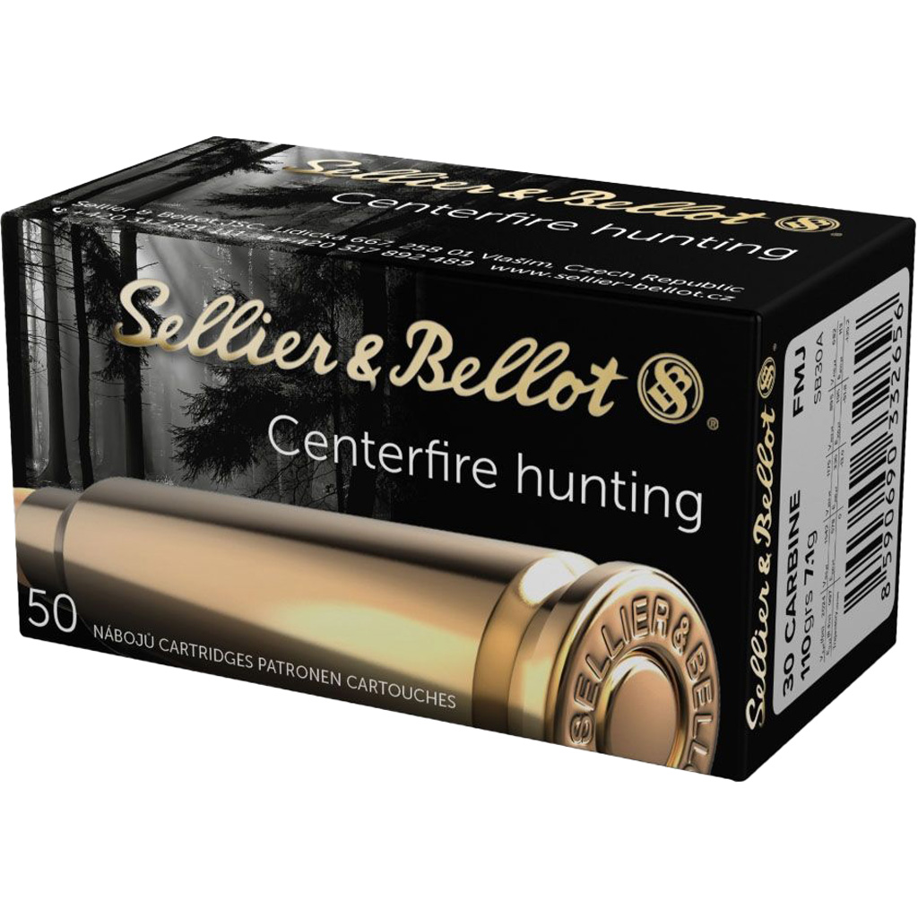 Sellier & Bellot Rifle 30 Carbine 110 Grain Full Metal Jacket 50 Round Box SB30A lier & Bellot Rifle 30 Carbine 110 Grain Full Metal Jacket 50 Round Box SB30A Ammo