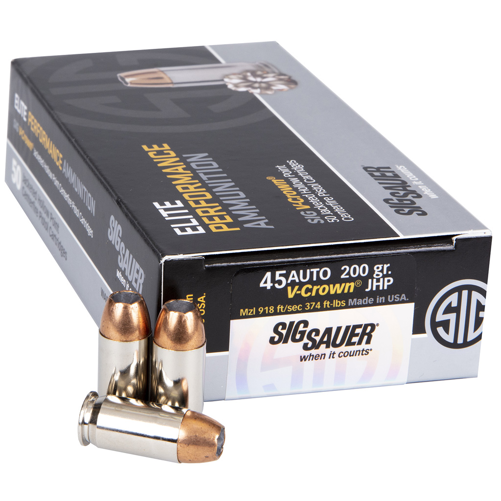  Sauer Elite V-Crown Performance Pistol 45 ACP 200 Gr. JHP 50 Rd. Ammo
