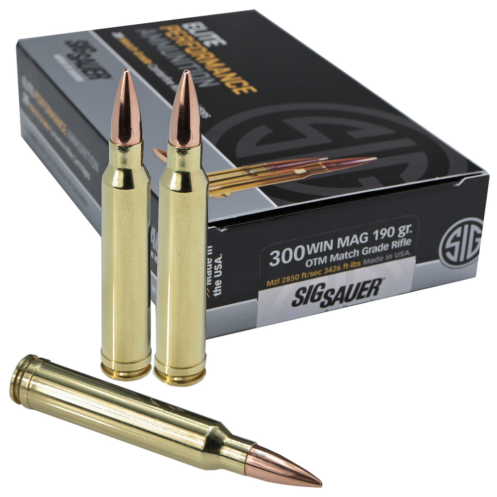 Sig Sauer Elite Match Grade Performance Rifle Ammo 300 Win. Mag. 190 Gr. OTM 20 Rd. Sauer Elite Match Grade Performance Rifle 300 Win. Mag. 190 Gr. OTM 20 Rd. Ammo