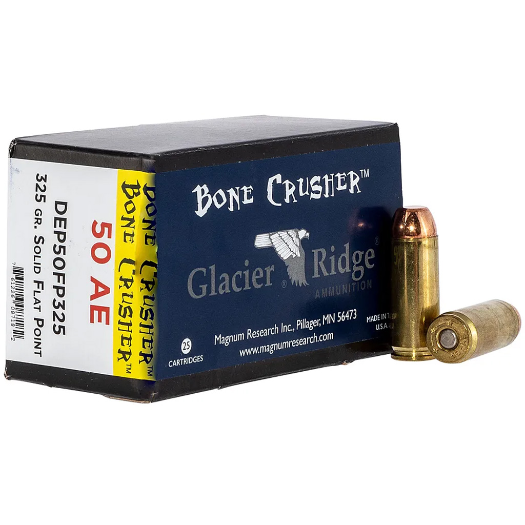 num Research DEP50FP325 BoneCrusher Flat Point 325 Grain .50 AE Ammo