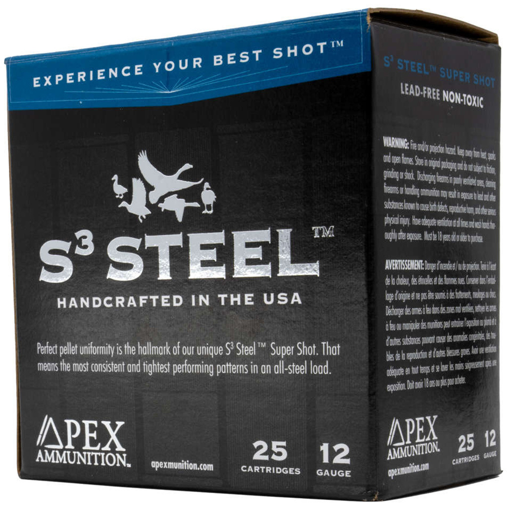 Apex Waterfowl S3 Steel BB 12 Gauge 1-1/4 Oz 3 In x Waterfowl S3 Steel BB 12 Gauge 1-1/4 Oz 3 In Ammo