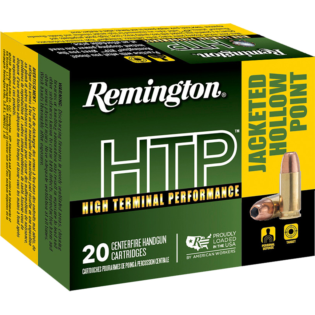 ington 28293 HTP Jacketed Hollow Point 115 Grain 9mm Luger/Parabellum 1250 Fps Ammo