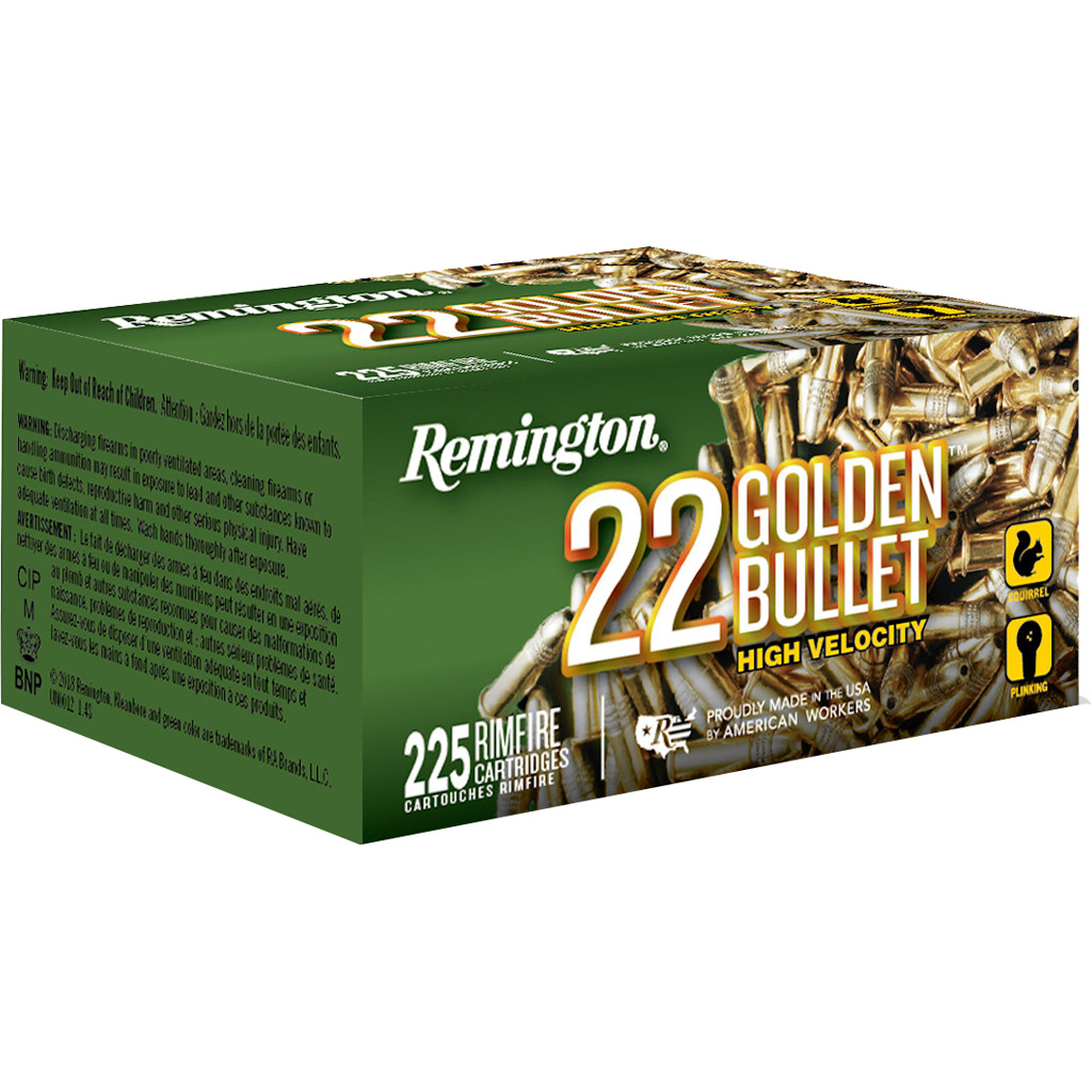 ington 21229 Golden Bullet Plated Hollow Point 36 Grain .22 Long Rifle 1280 Fps Ammo