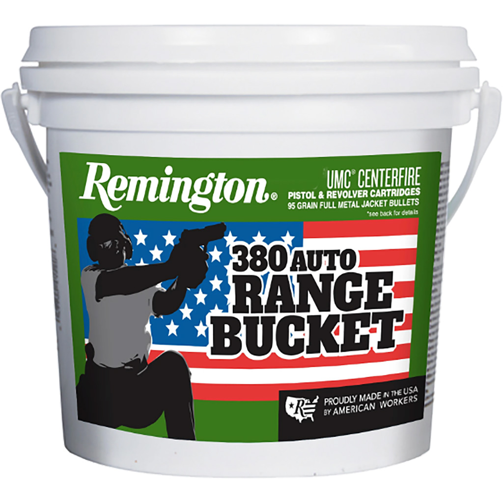 Remington Range Bucket UMC Pistol Ammo 380 ACP 95 Gr. FMJ 300 Rd. ington Range Bucket UMC Pistol 380 ACP 95 Gr. FMJ 300 Rd. Ammo