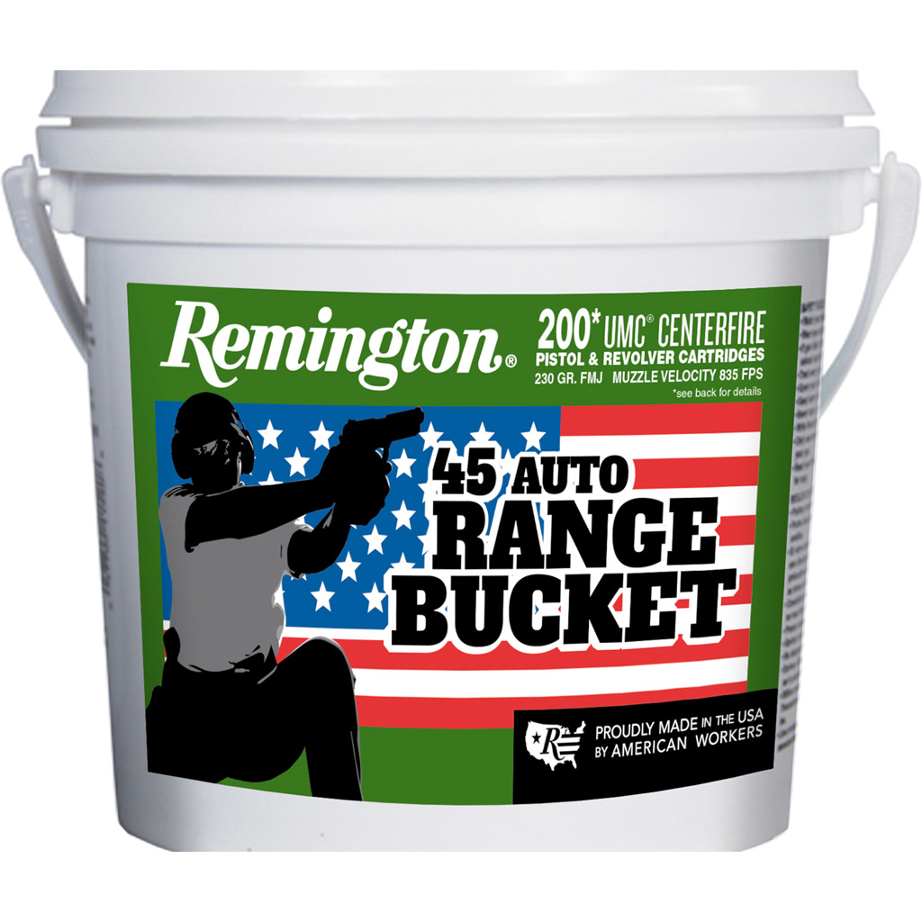 ington Range Bucket UMC Pistol 45 ACP 230 Gr. FMJ 200 Rd. Ammo