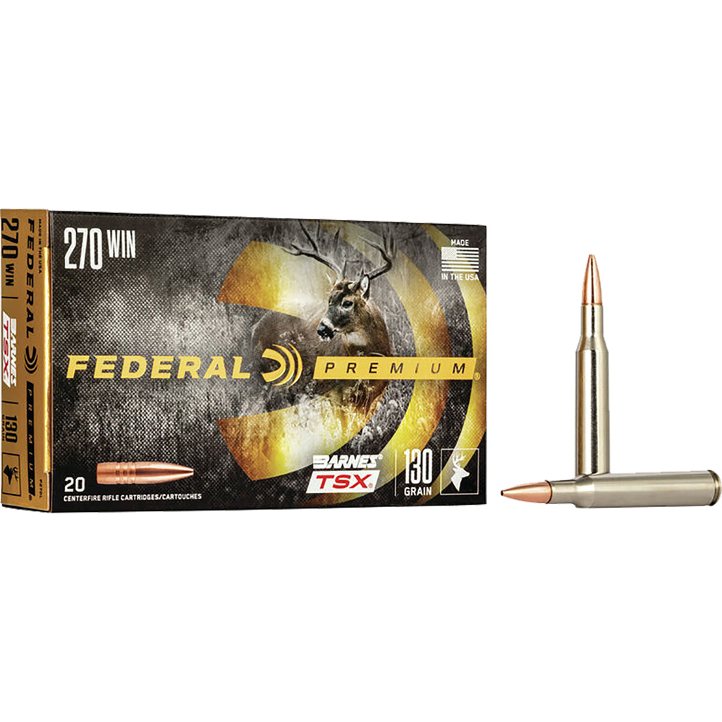 Federal P270L Premium Barnes TSX 130 Grain .270 Winchester 3060 Fps eral P270L Premium Barnes TSX 130 Grain .270 Winchester 3060 Fps Ammo