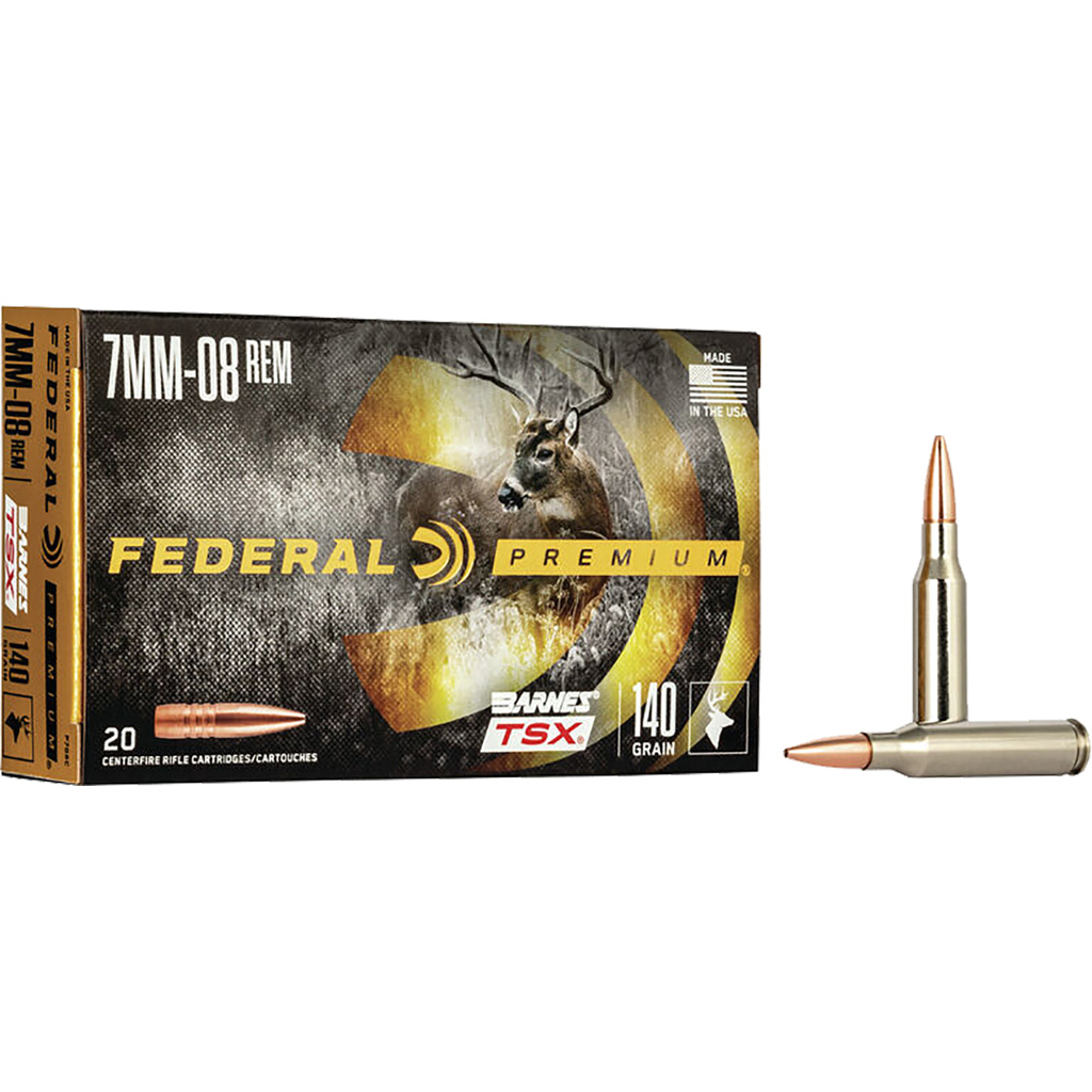 Federal P708C Premium Barnes TSX 140 Grain 7mm-08 Remington 2820 Fps eral P708C Premium Barnes TSX 140 Grain 7mm-08 Remington 2820 Fps Ammo