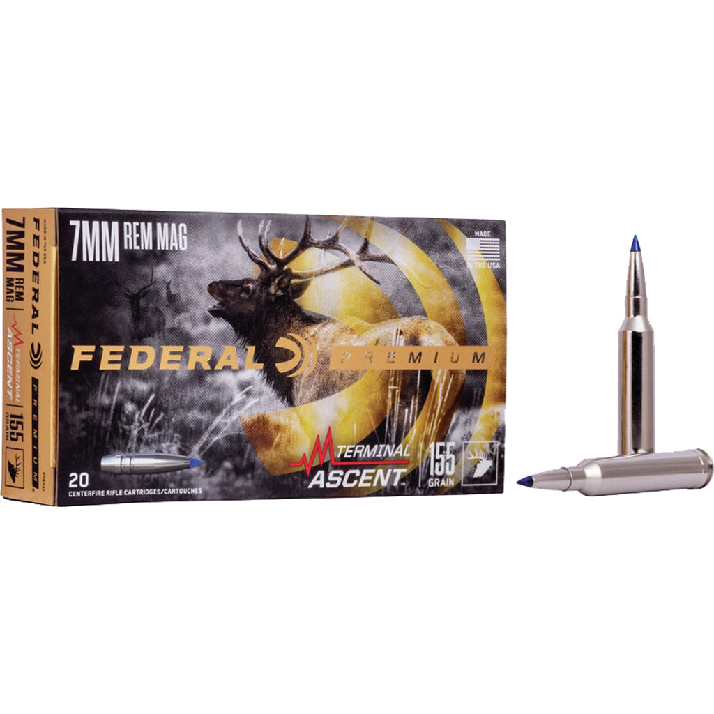 Federal P7RTA1 Premium Terminal Ascent 155 Grain 7mm Remington Mag 3000 Fps eral P7RTA1 Premium Terminal Ascent 155 Grain 7mm Remington Mag 3000 Fps Ammo