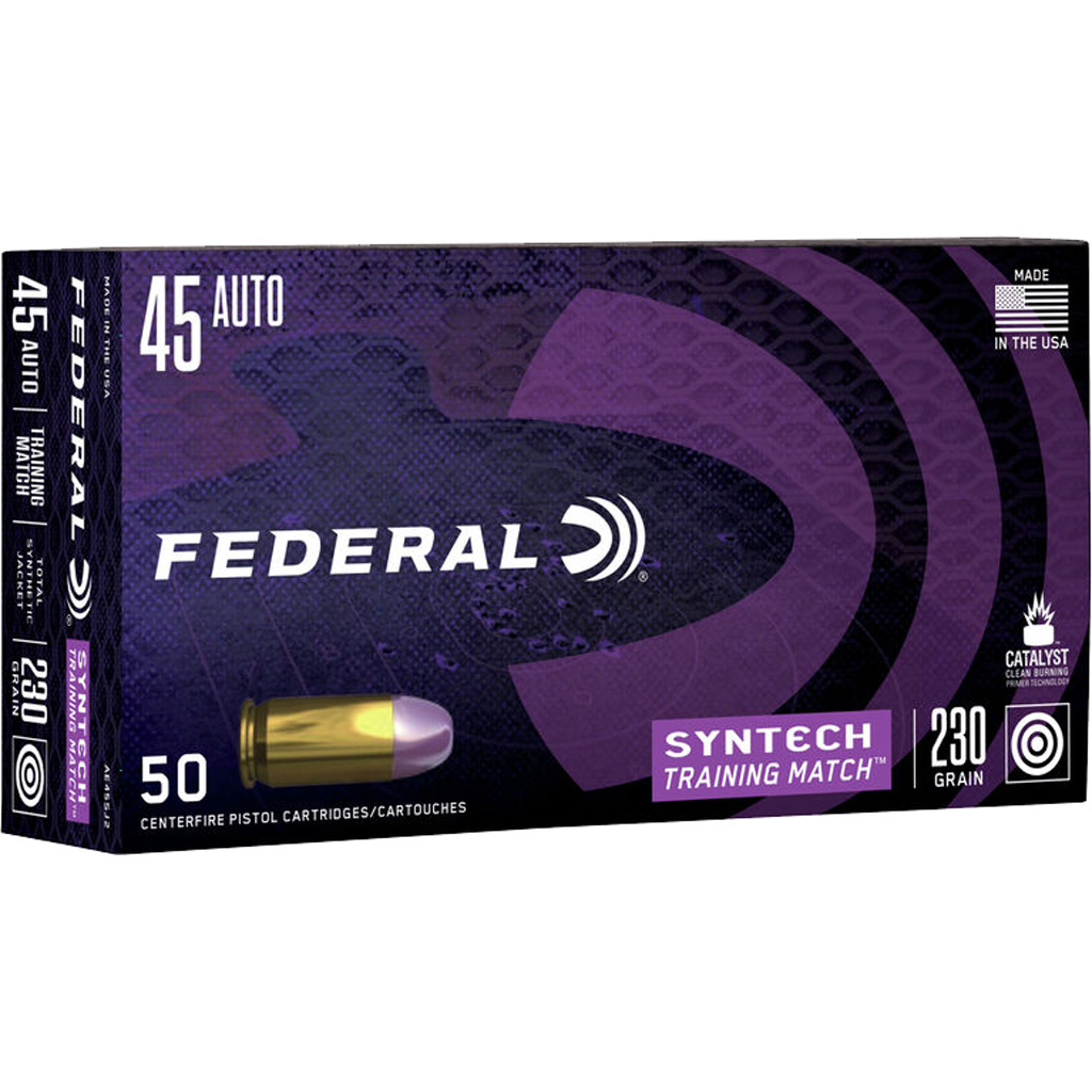 eral AE45SJ2 Syntech Training Match Training Match Total Syntech Jacket Flat Nose 230 Grain .45 ACP/Auto 890 Fps Ammo