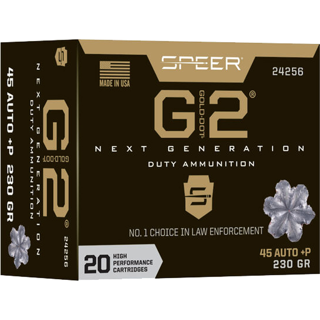 Speer 24256 Gold Dot G2 P Hollow Point 230 Grain .45 ACP/Auto 950 Fps er 24256 Gold Dot G2 P Hollow Point 230 Grain .45 ACP/Auto 950 Fps Ammo
