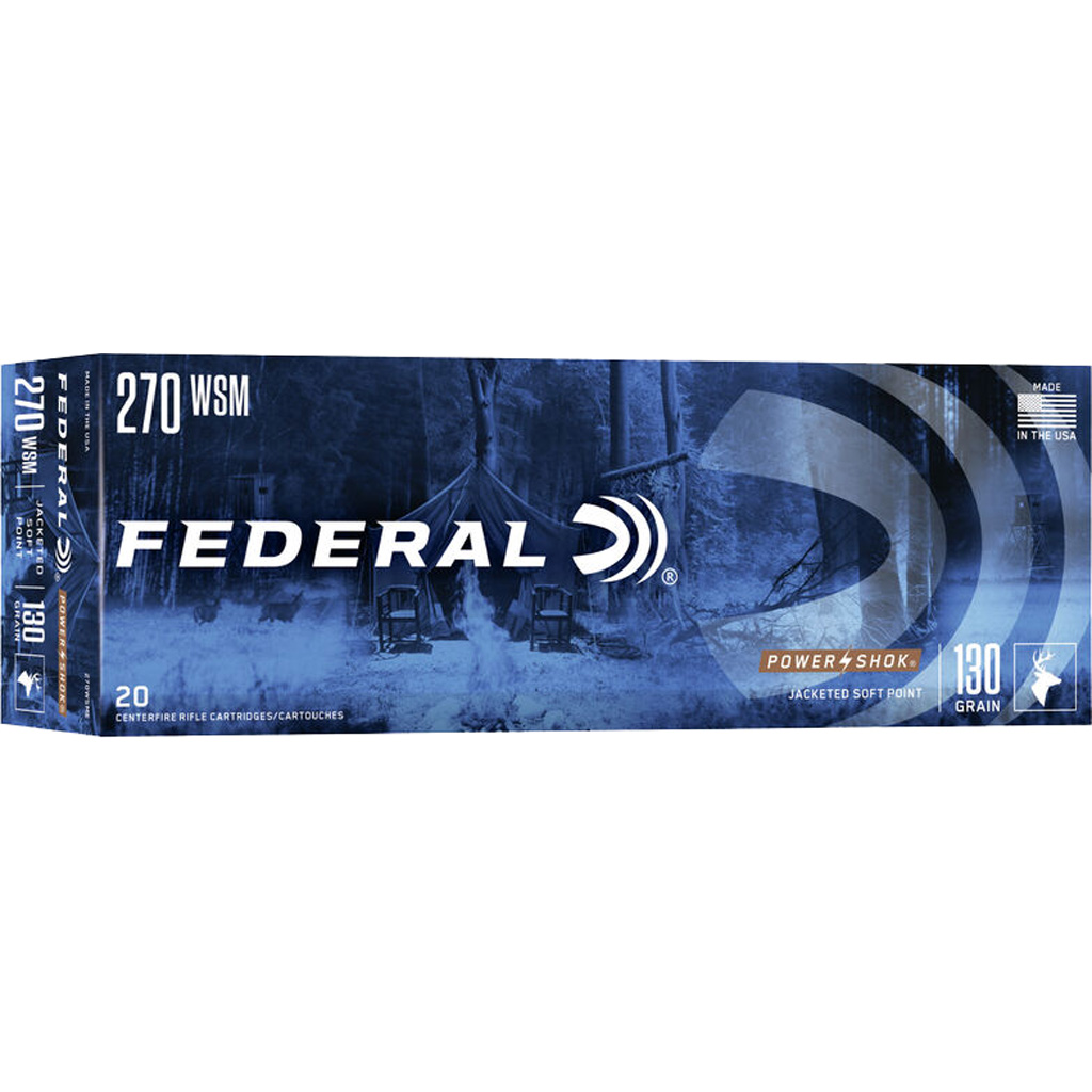 eral Power-Shok Rifle 270 WSM 130 Gr. JSP 20 Rd. Ammo