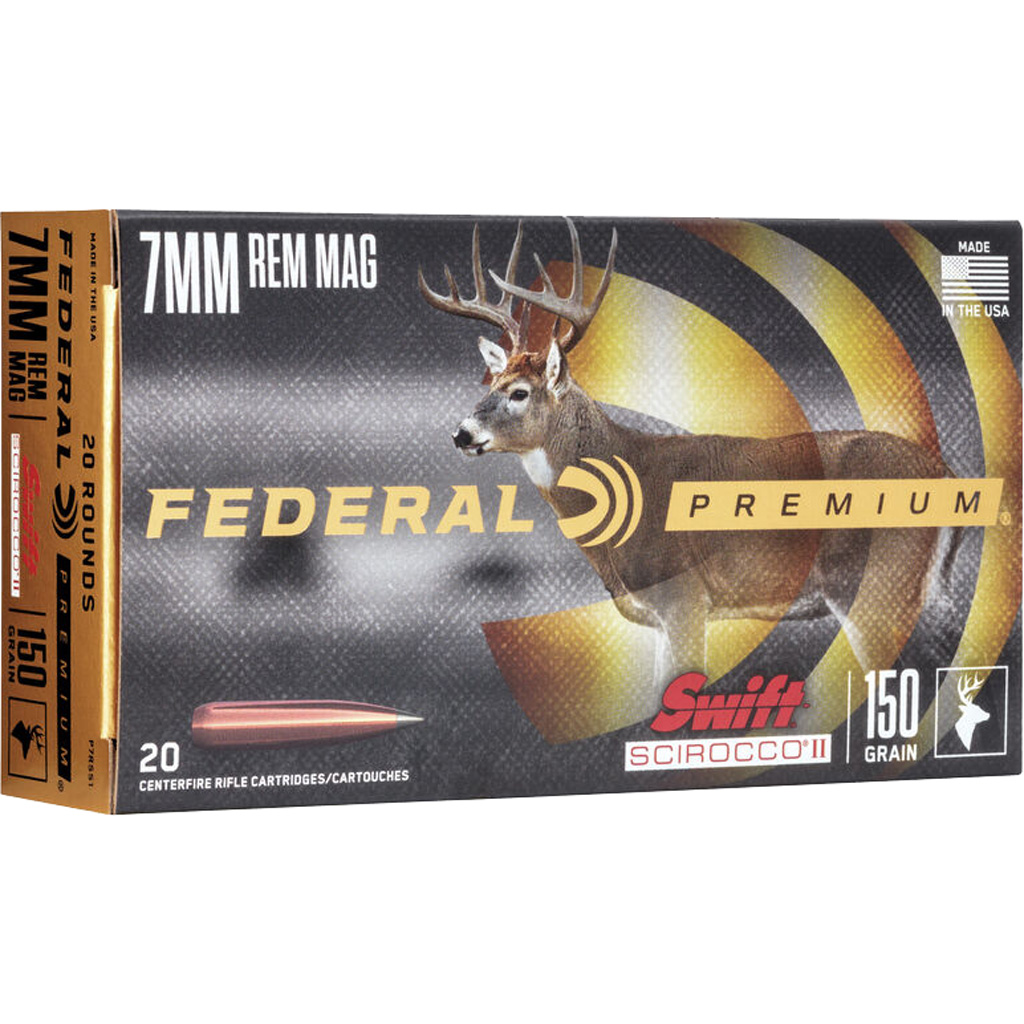 eral P7RSS1 Premium Swift Scirocco II 150 Grain 7mm Remington Mag 3050 Fps Ammo