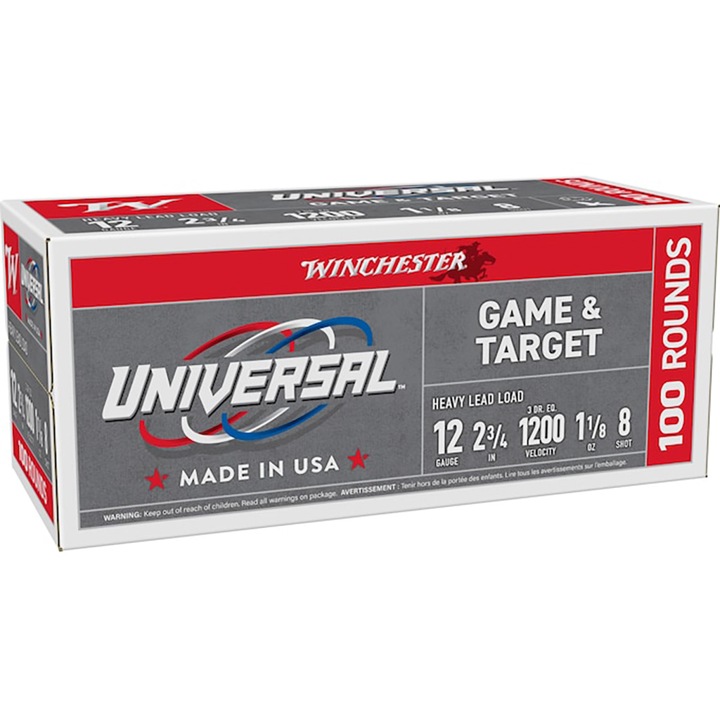 chester Universal Light Target Shotshell 12 Ga. 2 3/4 In. 1 1/8 Oz. 8 Shot 100 Rd. Ammo