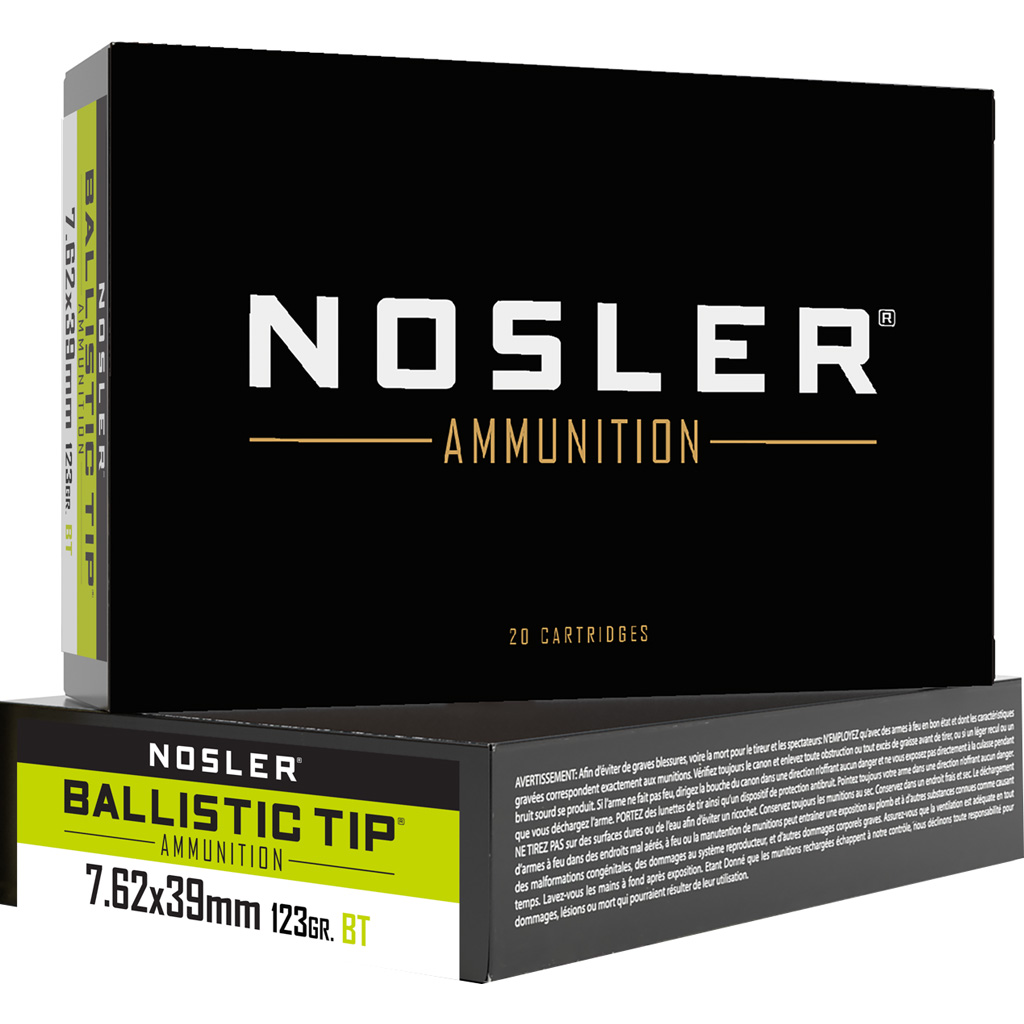 ler Ballistic Tip Rifle Ammunition 7.62x39 123gr. BT SP 20 Rd. Ammo