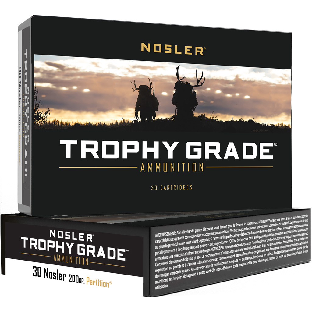 ler Trophy Grade Rifle Ammunition 30 Nosler 200 Gr. PT SP 20 Rd. Ammo