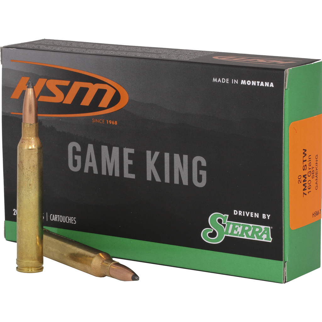  Game King Rifle Ammunition 7mm STW Sierra Spitzer BT 160 Gr. 20 Rd. Ammo