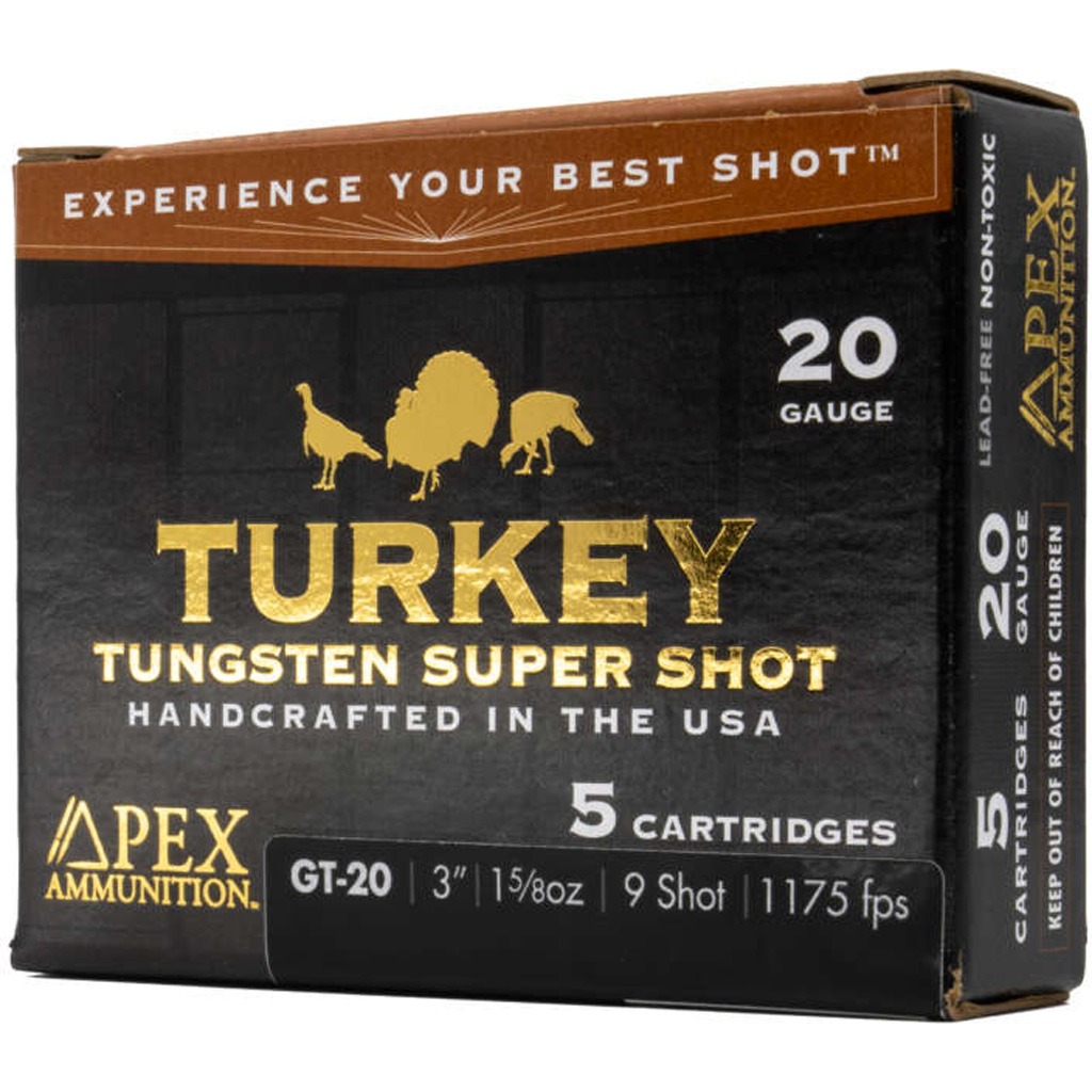 Apex Turkey TSS Shotgun Ammo 20 Ga. 3 In. 1-5/8oz 9shot 5 Rd x Turkey TSS Shotgun 20 Ga. 3 In. 1-5/8oz 9shot 5 Rd Ammo